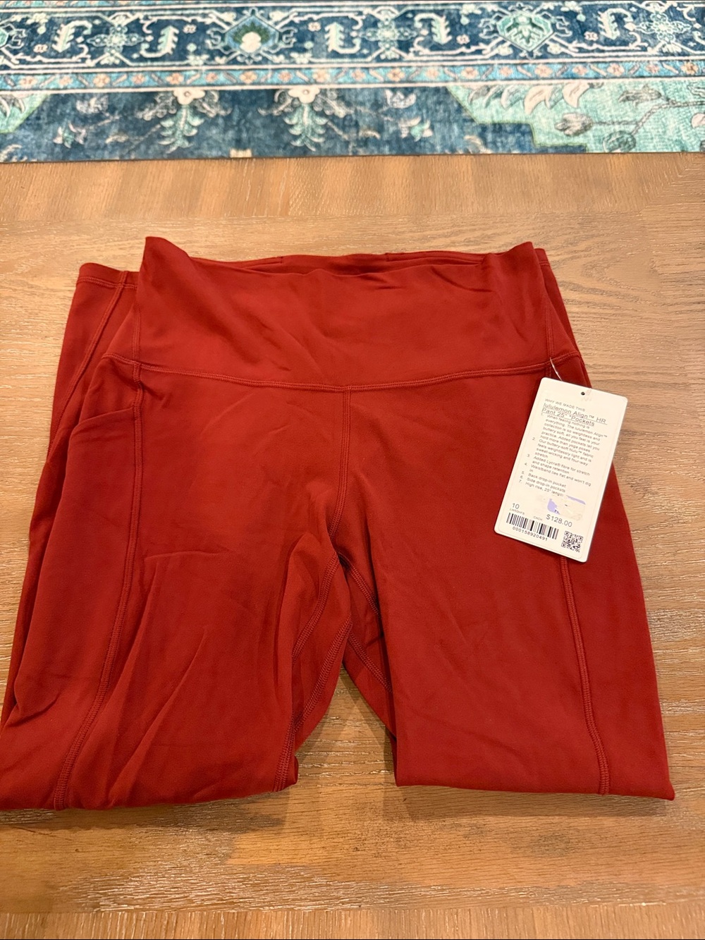 Lululemon Aligned Rust Red High-Rise leggings